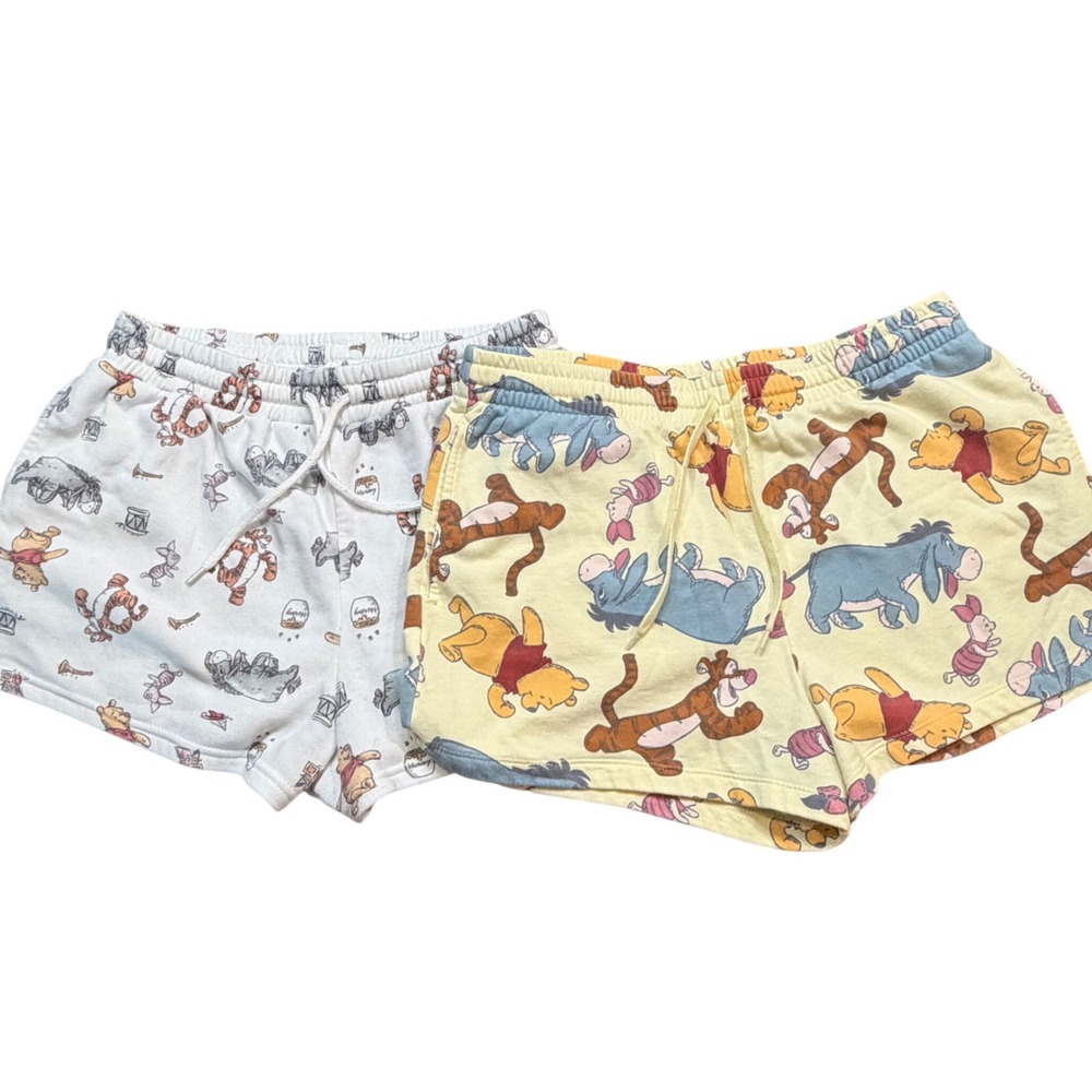 Disney Winnie the Pooh Tigger Eeyore Lounge Shorts Bundle 2 Pairs Womens Large